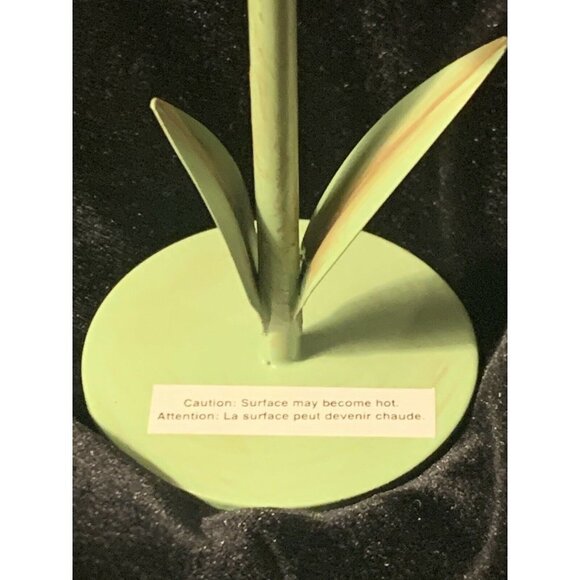 Cottage Chic Shabby Style Metal Glass Tulip Flower Tea Light Candle Holder - Picture 9 of 10